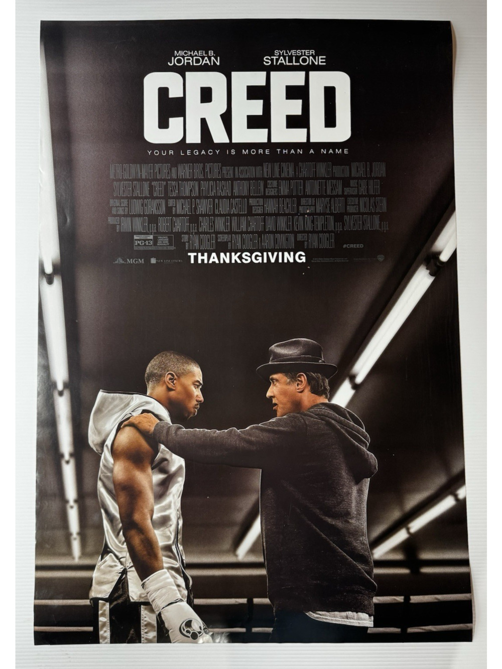 Creed Movie Poster 2 Sided Original 27x40 Michael B. Jordan Sylvester Stallone